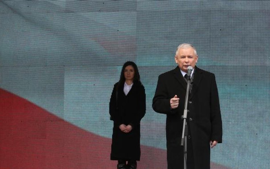 Jarosław Kaczyński na Krakowskim Przedmieściu