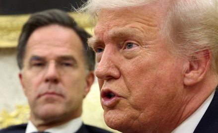 Donald Trump w czasie spotkania z Markiem Ruttem