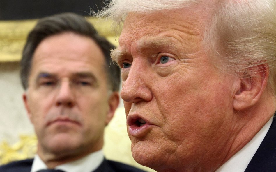 Donald Trump w czasie spotkania z Markiem Ruttem