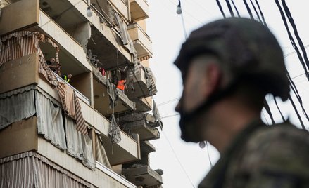 Zaatakowany przez Izrael blok w Bejrucie