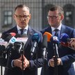 Rzecznik prasowy prezydenta RP Rafał Leśkiewicz (L) oraz szef gabinetu prezydenta RP Paweł Szefernak