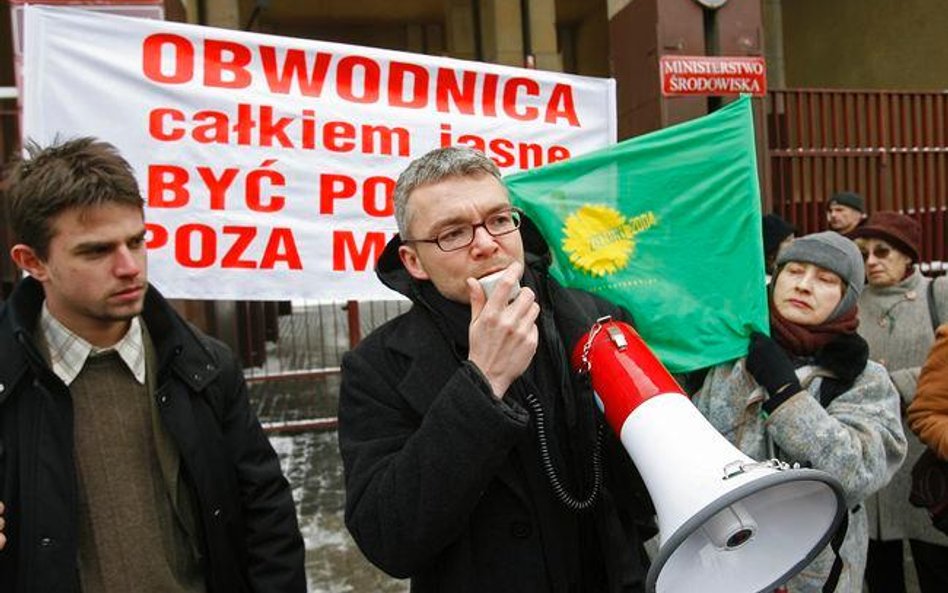 Prostest obrońców środowiska przeciwko budowie obwodnicy