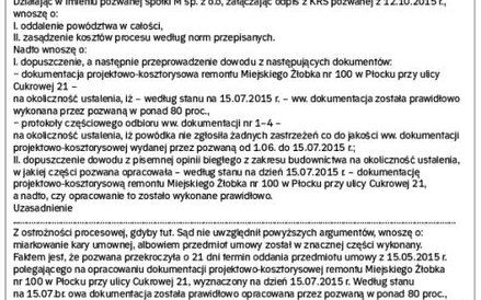 Wzór nr 1. odpowiedzi na pozew