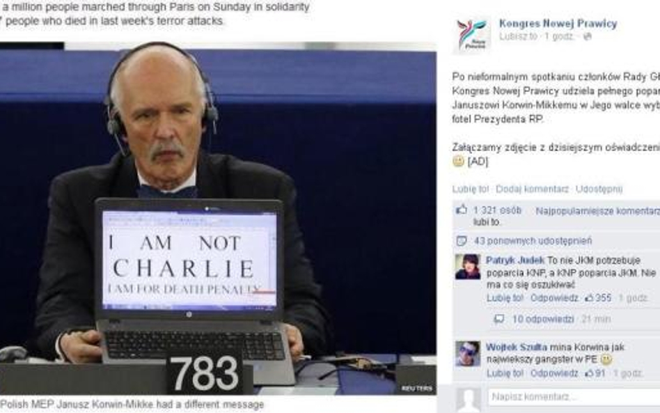 Korwin-Mikke protestuje w europarlamencie