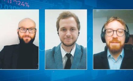 Gośćmi Grzegorza Siemionczyka (z lewej) w Parkiet TV byli w środę dr Jakub Sawulski (w środku), szef