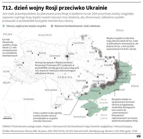 Tak wyglądała sytuacja na ukraińskim froncie w 712. dniu wojny