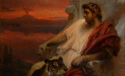„Neron w Baiae” został przez Jana Stykę namalowany ok. 1900 r. Zaginął w czasie II wojny światowej