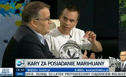 Kadr z programu "Tak jest" w TVN24