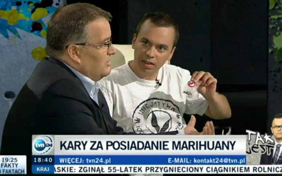 Kadr z programu "Tak jest" w TVN24