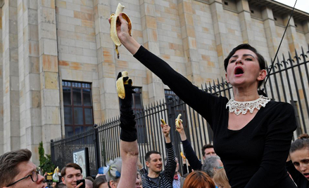 Bananowy protest przed Muzeum Narodowym