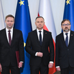 Od lewej: nowy szef gabinetu prezydenta Marcin Mastalerek, prezydent Andrzej Duda oraz poseł-elekt P