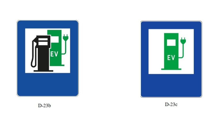 Dwa nowe znaki drogowe informujące o punktach ładowania pojazdów elektrycznych