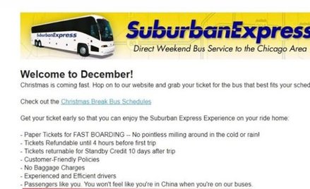 Reklama przewoźnika: U nas nie poczujesz się jak w Chinach