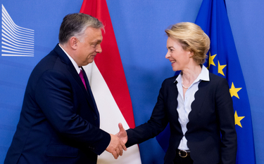 Premier Węgier Viktor Orbán i szefowa Komisji Europejskiej Ursula von der Leyen