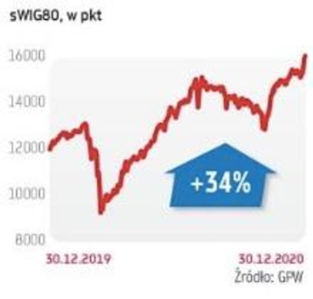 33,6 PROC. TO UBIEGŁOROCZNY WZROST SWIG80; INWESTUJĄCY W AKCJE MAŁYCH SPÓŁEK MOGĄ ZALICZYĆ 2020 R. D