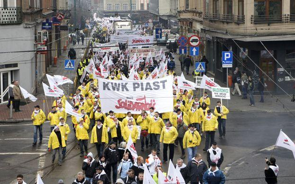 Protest górników