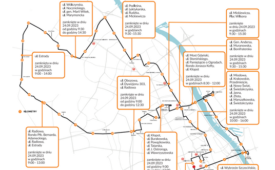 Trasa 45. Maratonu Warszawskiego