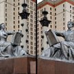 Rzeźby studentów przed Uniwersytetem Łomonosowa w Moskwie