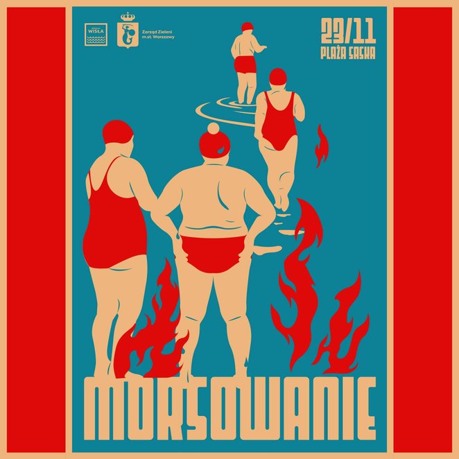 Plakat autorstwa Oli Jasionowskiej „Morsowanie”