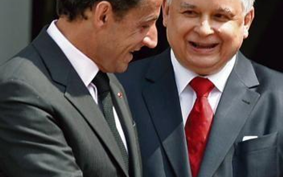 Nicolas Sarkozy i Lech Kaczyński podczas roboczej wizyty prezydenta Francji w Polsce w czerwcu 2007 