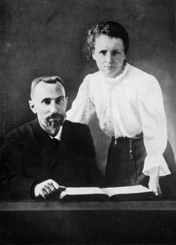 Maria Skłodowska-Curie z mężem Piotrem Curie.