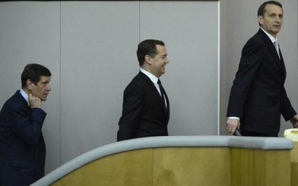 Siergiej Naryszkin w towarzystwie premiera Dmitrija Miedwiediewa