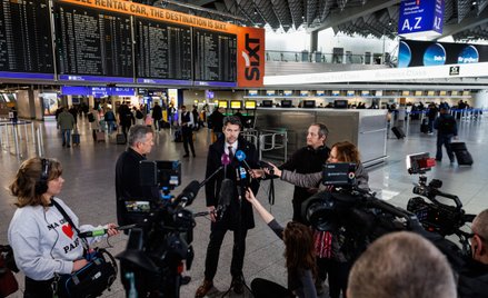 Frankfurt nad Menem: Andreas Pinheiro, przewodniczący związku zawodowego Vereinigung Cockpit e.V., p