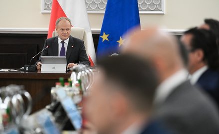 Premier Donald Tusk na posiedzeniu rządu w KPRM w Warszawie