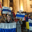 2 marca 2022, protest przeciwko rosyjskiej inwazji w Tbilisi, stolicy Gruzji