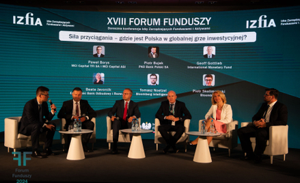 Uczestnicy debaty pt. „Siła przyciągania – gdzie jest Polska w globalnej grze inwestycyjnej?”