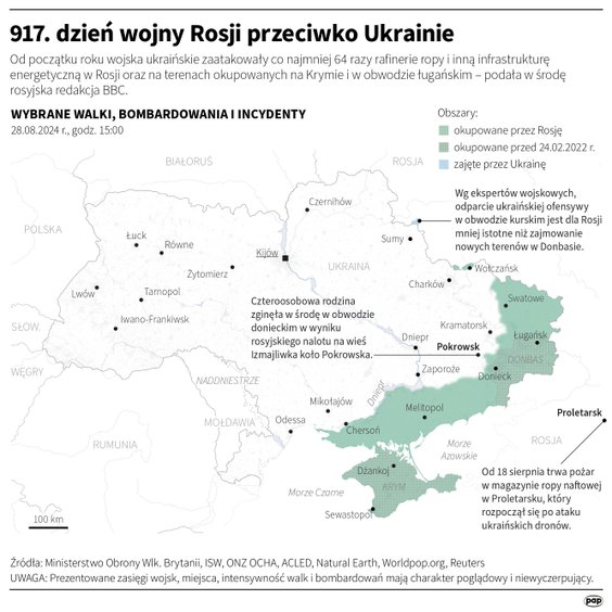 Tak wyglądała sytuacja na Ukrainie w 917 dniu wojny