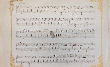 Autograf Mazurka d-moll (op. 14 nr 1) Thomasa Tellefsena, dedykowany hrabinie Genowefie Pusłowskiej 