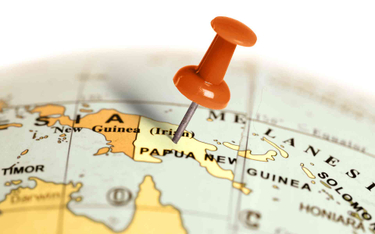Papua Nowa Gwinea oznaczona na mapie