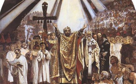 „Chrzest Rusi”, fresk Wasniecowa w katedrze Włodzimierza w Kijowie