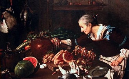 Giovanni Francesco Briglia „Stara kucharka z rożnem"