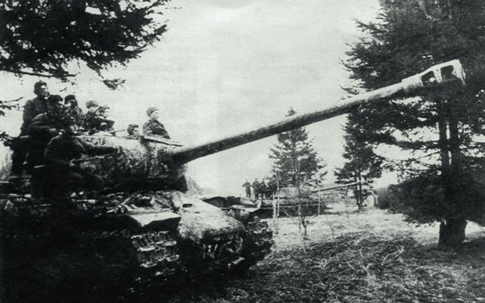 Czołgi 29. Brygady Pancernej 1. Frontu Ukraińskiego na stanowiskach nad Odrą, marzec 1945 r.