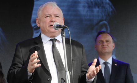 Prezes PiS Jarosław Kaczyński oraz prezydent Andrzej Duda