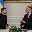 Prezydent Ukrainy Wołodymyr Zełenski oraz prezydent Polski Karol Nawrocki podczas spotkania w Pałacu