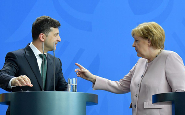 Wołodymyr Zełenski i Angela Merkel