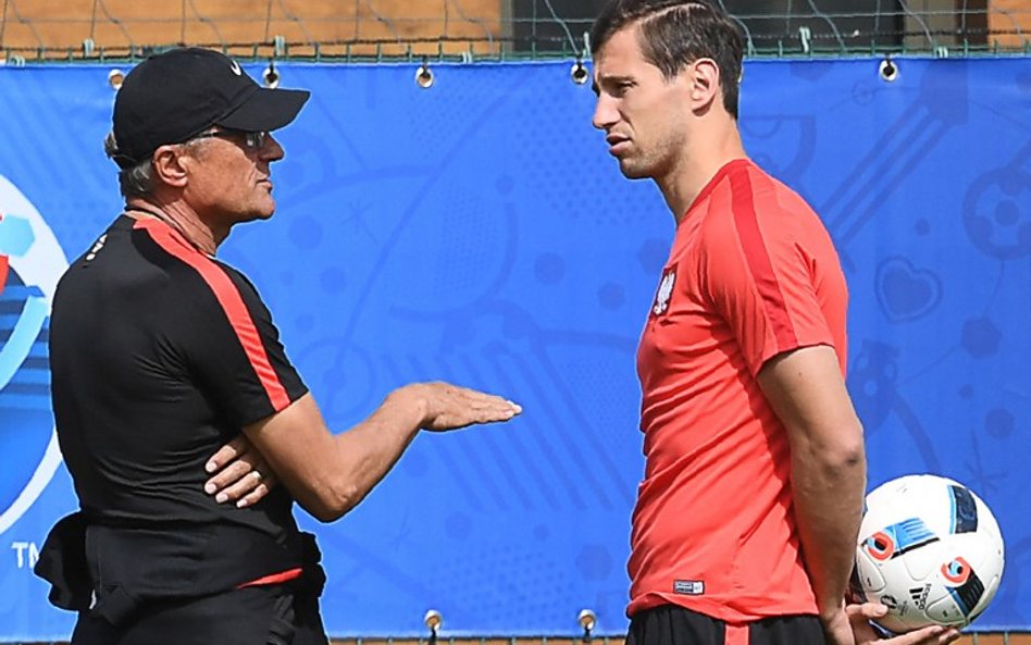 Adam Nawałka i Grzegorz Krychowiak