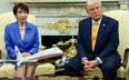 Sanae Takaichi i Donald Trump podczas konferencji w Gabinecie Owalnym
