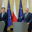 Premier Donald Tusk i minister finansów i gospodarki Andrzej Domański