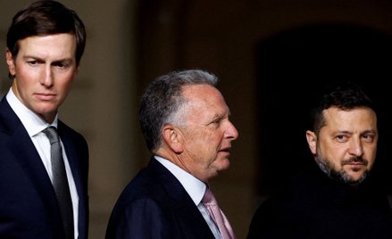 Wołodymyr Zełenski i wysłannicy Donalda Trumpa - Steve Witkoff i Jared Kushner