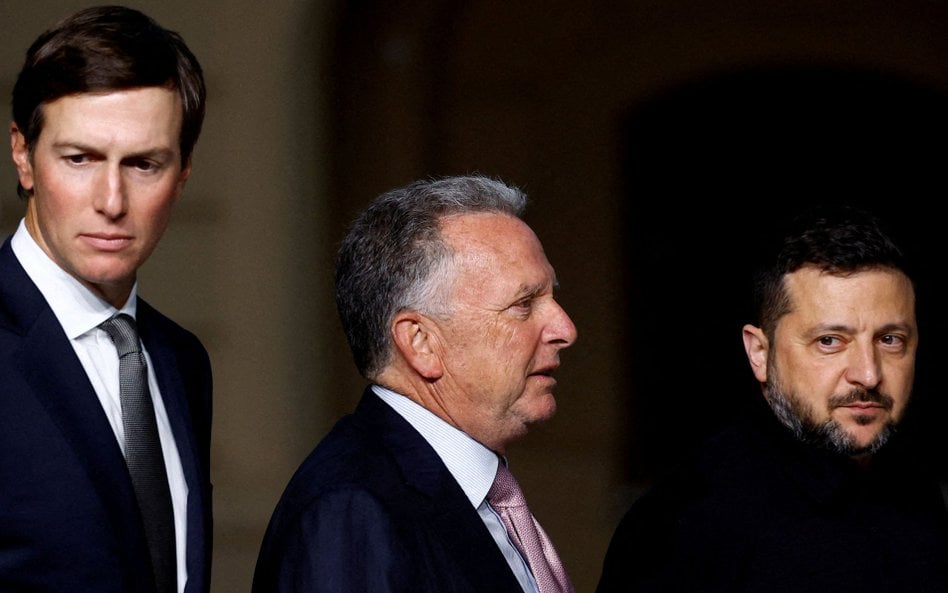 Wołodymyr Zełenski i wysłannicy Donalda Trumpa - Steve Witkoff i Jared Kushner