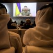 Wołodymyr Zełenski przemawia do uczestników szczytu w Dausze