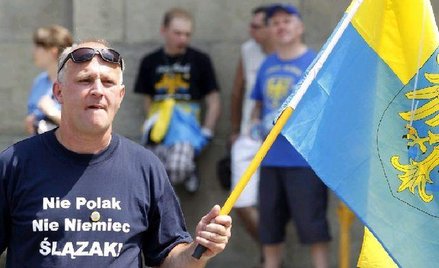 Uczestnik Marszu Autonomii Śląska w Katowicach, 17 lipca 2010
