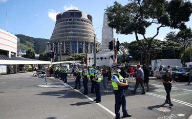 Protest przed parlamentem w Wellington
