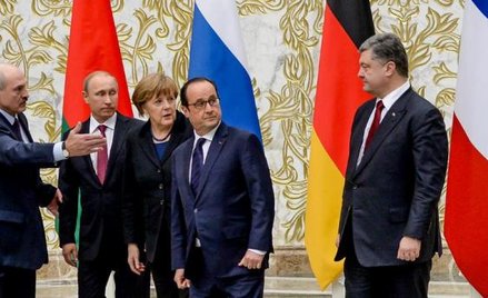 Mińsk, 11 lutego 2015 r. Chwila największego triumfu Łukaszenki. Był gospodarzem spotkania prezydent