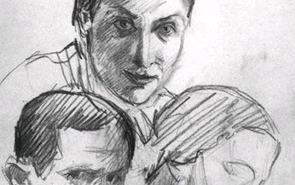 Józefina Szelińska, Bruno Schulz i NN, rys. Schulza