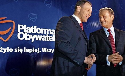 Na zdjęciu Jacek Protasiewicz z liderem partii Donaldem Tuskiem rok temu podczas konwencji wyborczej